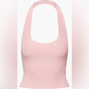 Aritzia Ribbed Halter Tank - Light Pink